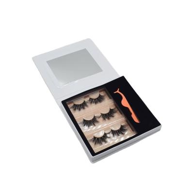 China Recycled Materials Cardboard Cardboard UV Gloss Custom Folding White Eyelash Box Packaging for sale