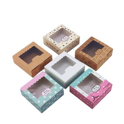 China Small Cake Box Cardboard Hot Sale Biodegradable Paper Packaging Color Box With Window for sale