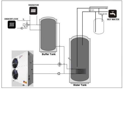 China R407c climate air source heatpump heater 16KW 18KW 21KW cold packaged heating/cooling air to water heat pump for sale