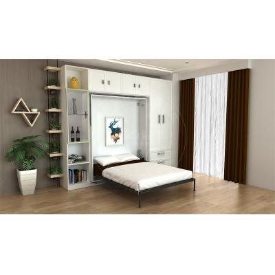 China Amazing Storage Storage Revolving More Durable Smart Vertical Wall Bed With Shelf And Smart Hidden Table Popular In Single Apartment for sale