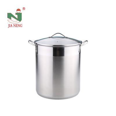 China Factory Price Sustainable Wide Edge Stainless Steel Stock Pot For Restaurant Cooking for sale