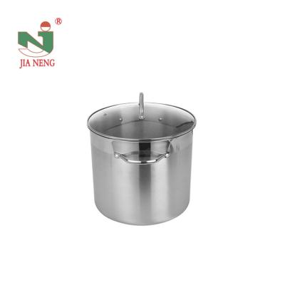 China Stainless Steel Material Stock Pots Stocked Custom Stock Pot With Large Capacity Tempered Glass Cover for sale