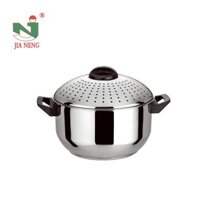 China Sustainable High Quality Cheap Stainless Steel Pasta Pot With Strainer Lid Noodle Cooking Pot for sale