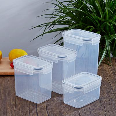 China Freshness Preservation Custom Air Tight Plastic Kitchen Food Container Dry Jars Set With Lids for sale