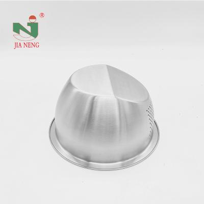 China New Design Stainless Steel Sustainable Rice Veg Sieve, Slant Metal Fruit Colander For Sale for sale