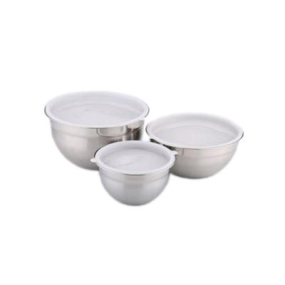 China Sustainable High Quality Food Grade Stainless Steel Salad Bowl, Custom Hotel Mixing Bowl Set With Gauge for sale