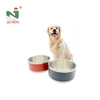 China Large Sustainable 304 Stainless Steel Pet Bowl With Non-slip Rubber Ring With High Heat Resistance For Cats And Dogs for sale