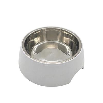 China Multi Sustainable Multi Functional Stainless Steel Dog Bowl With Plastic Holder , Pet Food Water Bowl for sale