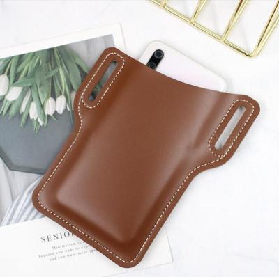 China Belt Waist Bag Props 2021 New Arrival Universal Brown Leather Waist Belt Buckle Mobile Phone Case Phone Case Men Holster Bag for sale