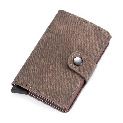 China RFID Blocking Wallet 2020 Hot Selling Magnetic In Amazon PU Cover Auto Leather Pop Up Front Clip Pocket Card Holder Credit ID Card Holder Wallet money for men for sale