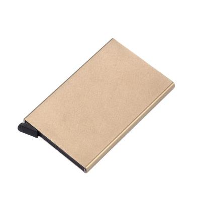 China Wholesale Hot Sale Custom Logo Automatic Credit Card Automatic Box RFID Aluminum Alloy Blocking Pocket Card Holder Wallet for sale