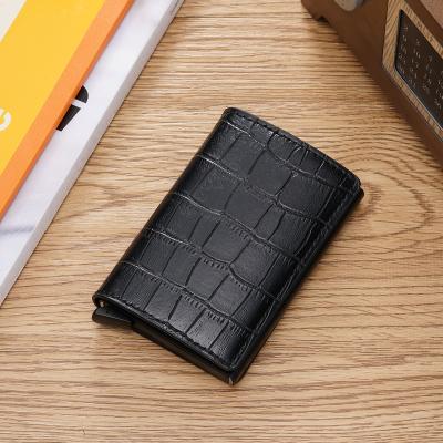 China RFID Blocking Protects Factory Direct Wholesale High Quality PU Leather Metal Aluminum Business ID Credit Card Holder Wallets With Money Clips for sale