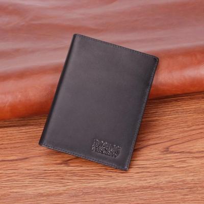 China Natural Custom Leather Passport Bag First Layer Cowhide Passport Ticket Holder for sale