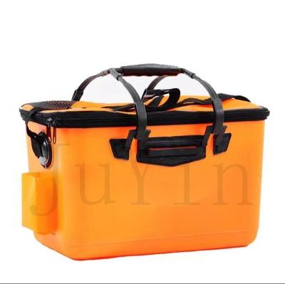 China Multifunctional purpose JuYin outdoor fishing supplies fishing bucket one-piece Eva live fish bucket thickened tackle box for sale