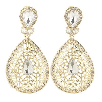 China French drop jewelry earrings for wedding vintage style earring jewelry moroccan rhinestone earring drop earrings for sale