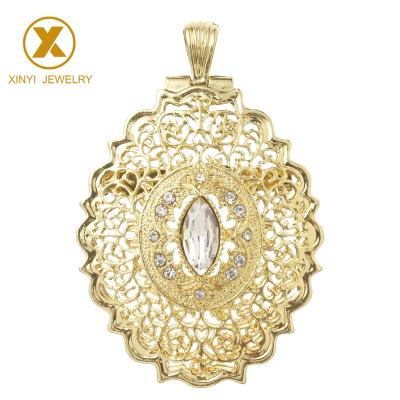 China New European ALLOY style fashion jewelry brooch with pendant Rhine stone dual-use brooch for sale