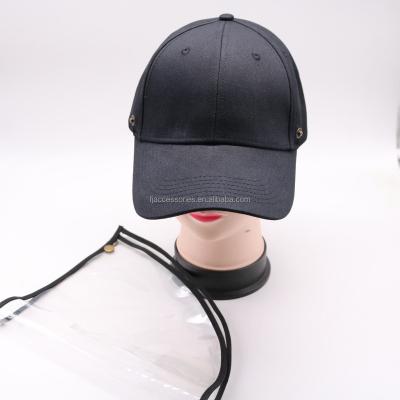 China Character Anti Droplet Transimission Cotton Baseball Cap With Removable Tpu Shield for sale