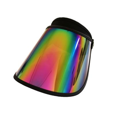 China Character New Arrival Color Lens Hat Sun Visor Hat Beach Soft Plastic Shield Reflected UV Protection for sale