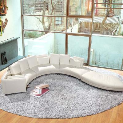 China Living Room Furniture Modular Sofa Set White C Shaped Leather Sofa for sale