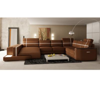 China Genuine Leather Sofa U Shape Sofa Design (Other) Adjustable Italian Style Latest Design for sale