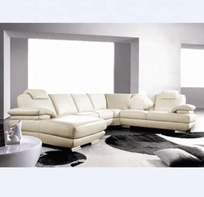 China Furniture Extendable Living Room Modern Sectional U Shaped Leather Sofa for sale