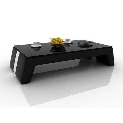 China Square Adjustable Modern European Black Leather Marble Coffee Table (Other) for sale