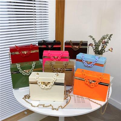 China Luxury Wholesale Fashion Acrylic Transparent Box Bags Clear PVC Bags Women Handbags Purses and Handbags for sale