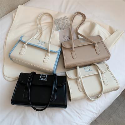 China Fashion Women's Simple Luxury Handbags Adjust PU Women Handbag Design Women's Soft Leather Bags for sale