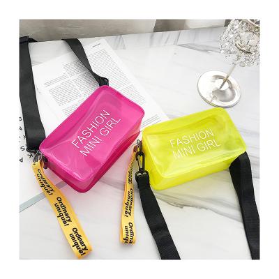 China Fashion Wholesale Luxury Women Body Bag Square Messenger Shoulder Bag Jelly Transparent PVC Cross Pack Bag for sale