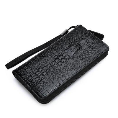 China Fashion Waterproof Wholesale Fresh Men's Long Leather Wallet Mobile Wallet Men Clutch Bag for sale