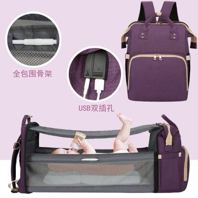 China Wholesale Anti-theft Multi Purpose Set Portable Outdoor Changing Baby Bags For Travel Luxury Crib Baby Mama Mother Custom Diaper Bag for sale