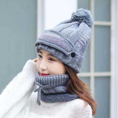 China COMMON Fashion Handmade Knitting Hats And Winter Scarf Set Snowboard Winter Knit Hats For Women Fedora Hats for sale