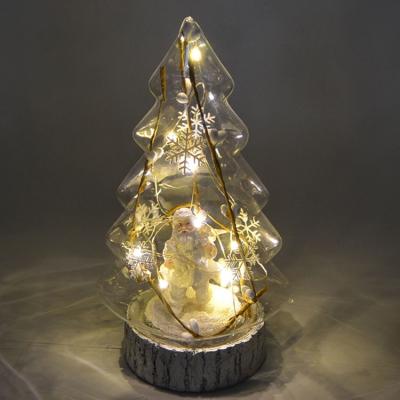 China Christmas decoration or gift lead glass christmas tree with santa claus decoration for sale