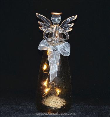 China Christmas decoration or gift stained glass angel with led light for home decoration for sale