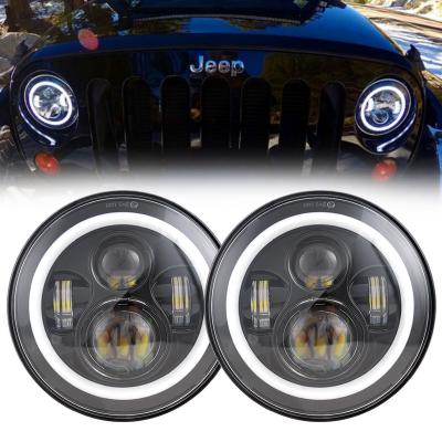 China ACTEAM Best Selling Waterproof Anti Water Manufacturer Off Road For Jeep Auto Headlight Motorcycle 7 Inch Led Headlight for sale