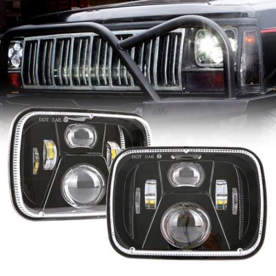 China PC ACTEAM Splendor 12-24V DC 60W Beam Rectangle High Low Spotlight Led Car Truck 5x7