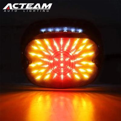 China ACTEAM 30W Motorcycle Rear Brake Tail Light Led Tail Light With License Plate Light FLHS Super Gliding for sale