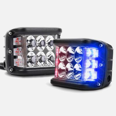 China ACTEAM Hot Sale 4 Inch 72W Strobe Red Blue Vehicle Led Light 60w For Motorcycle Offroad Work Light 4 Inch for sale