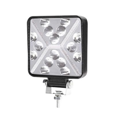 China ACTEAM 51W 6000K 9-30V Mini Alloy DC Square Spot Lamp Switch Spot 4x4 Auxiliary Aluminum Housing Driving Light for sale