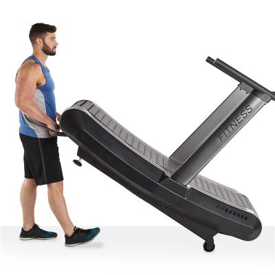 China Commercial Gym Equipment Manual Mechanical Self Power Curved Treadmill for sale