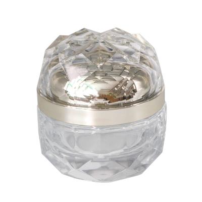 China Luxury Empty Clear Acrylic Glass Chemical Jar Cosmetic Jars 1oz 2oz 3oz For Body Cream for sale