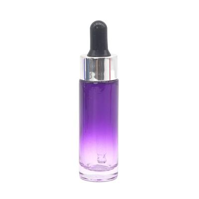 China Chemical Packaging Essential Oil Matte Purple Blue Red Gray Amber Frosted Glass Bottle with a glass dropper for sale