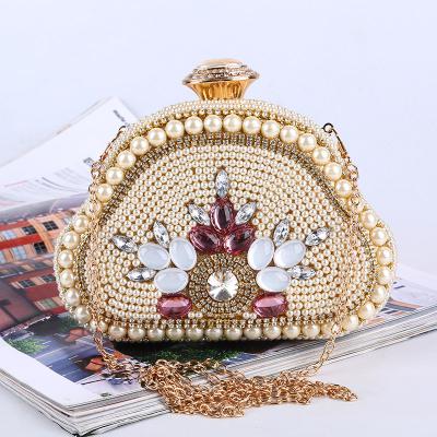 China Party Evening Purse Clutch Bag Best Selling Evening Clutch Bag Women Designers Bags Mini Cheap Pearl Handle Handbag for sale