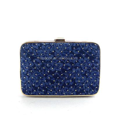 China Satin and lace up Korean style fashion PU blue satin and lace up women's small wallets for sale