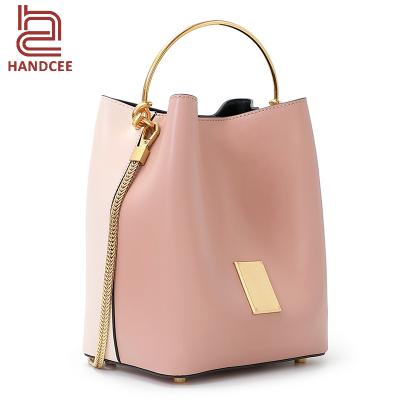 China High Quality Low Cost Designer Luxury Genuine Leather Ladies Cross - Leather Body Bucket Bag Women for sale