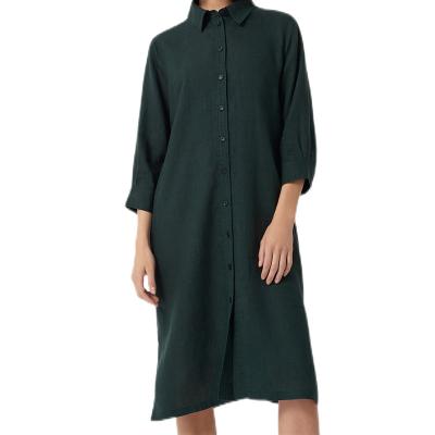 China Anti-static casual black canvas dresses simple dress for women simple casual women dresses for sale