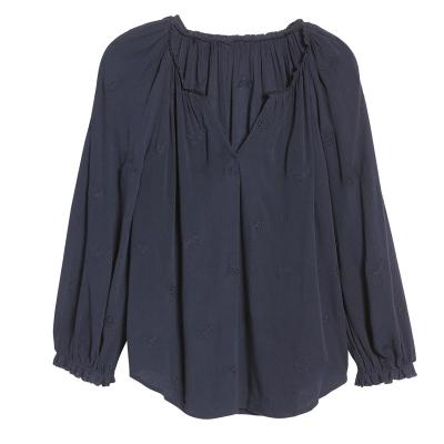 China Anti-pilling Casual Ruffled Blouses Shirts Womens Sleeve Blouse And Tops Womens Blouses for sale