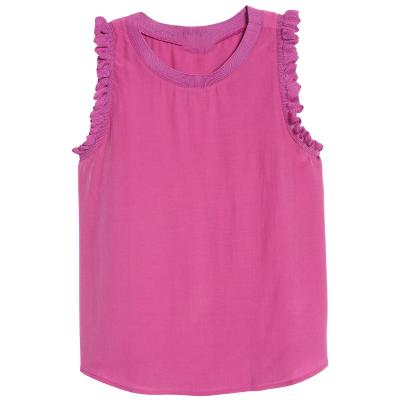 China Anti-pilling Trendy Casual Ruffled Tops and Sleeve Blouses Elegant Women Blouses for sale