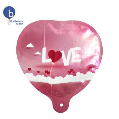 China Gift Toy Love Red Heart Shaped Foil Balloons Wedding Decoration Self Inflating Balloons for sale