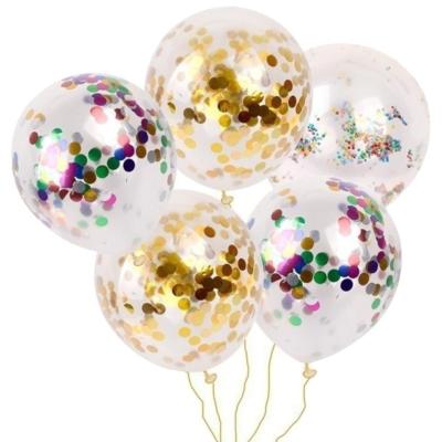 China Party decoration sales promotion confetti balloon 12inch latex balloon with gold confetti latex balloon for sale